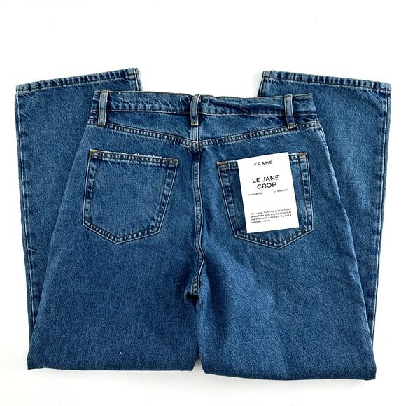 Frame Women's Le Jane Caramia Rigid Denim High Rise Crop Straight Jeans Size 27 - Picture 7 of 9